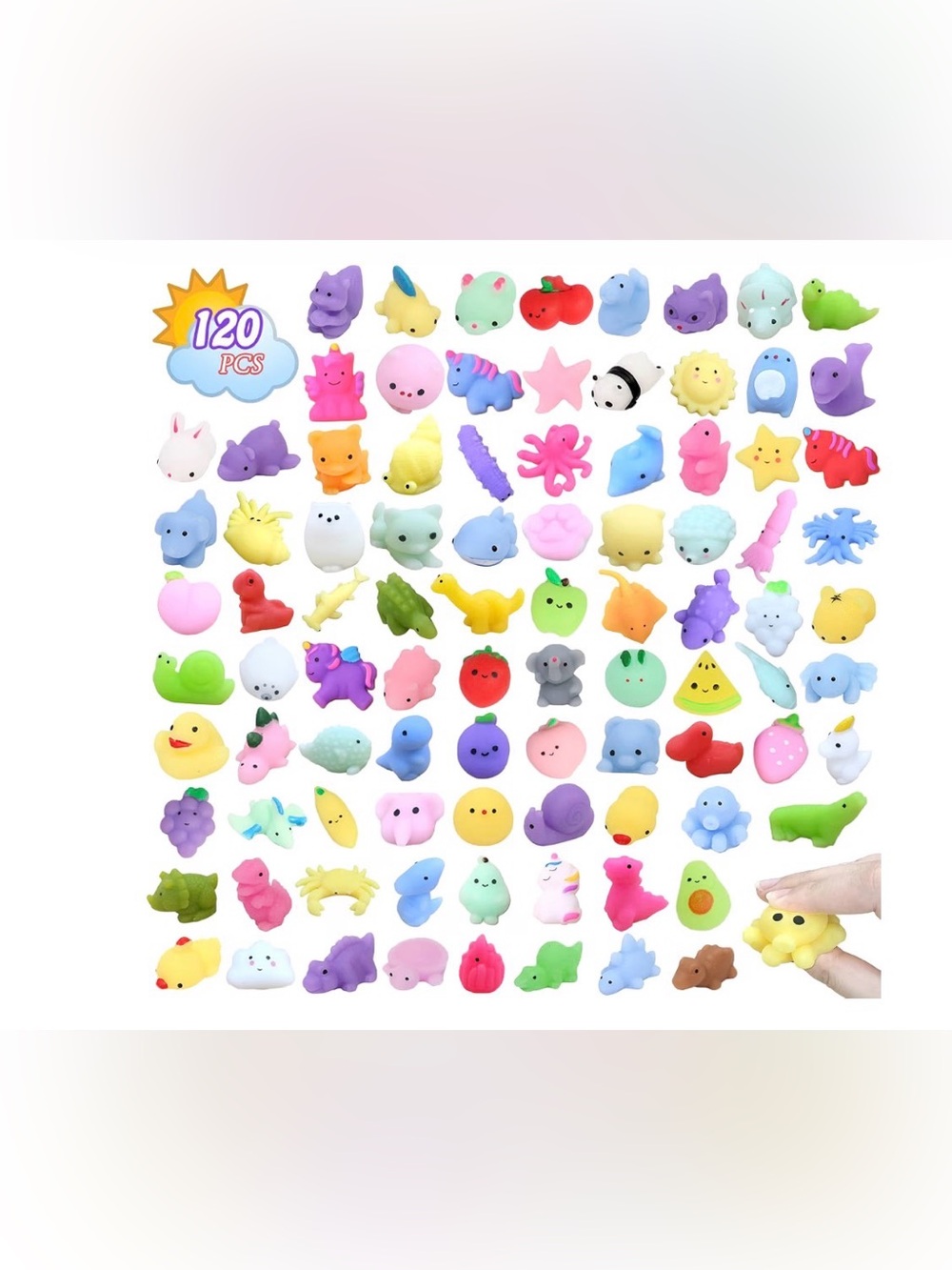 120 Pack Mochi Squishy Toys Mini Squishies Bulk Party Favors Kids 8+